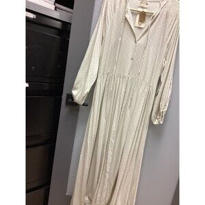 Mia Joy Joyfolie Shirt Maxi Dress Roanne Ivory Pin Dot Ladies Sz M